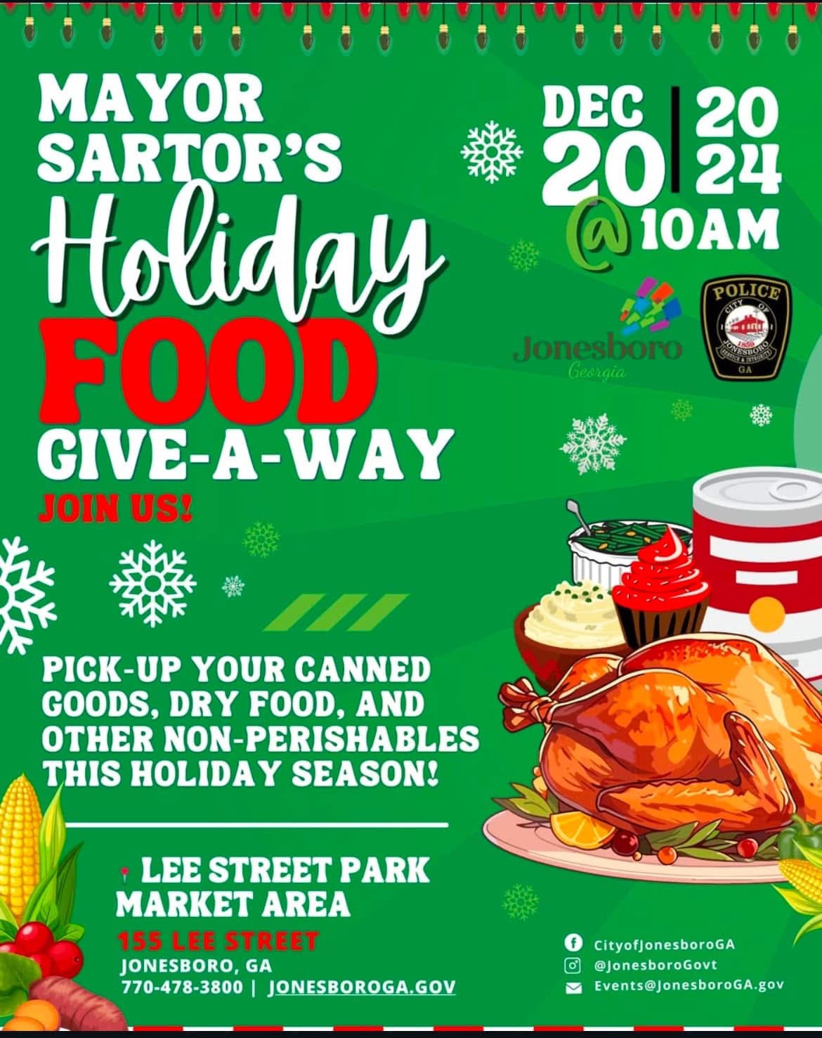 Mayor Sartor's Holiday Food Give-A-Way